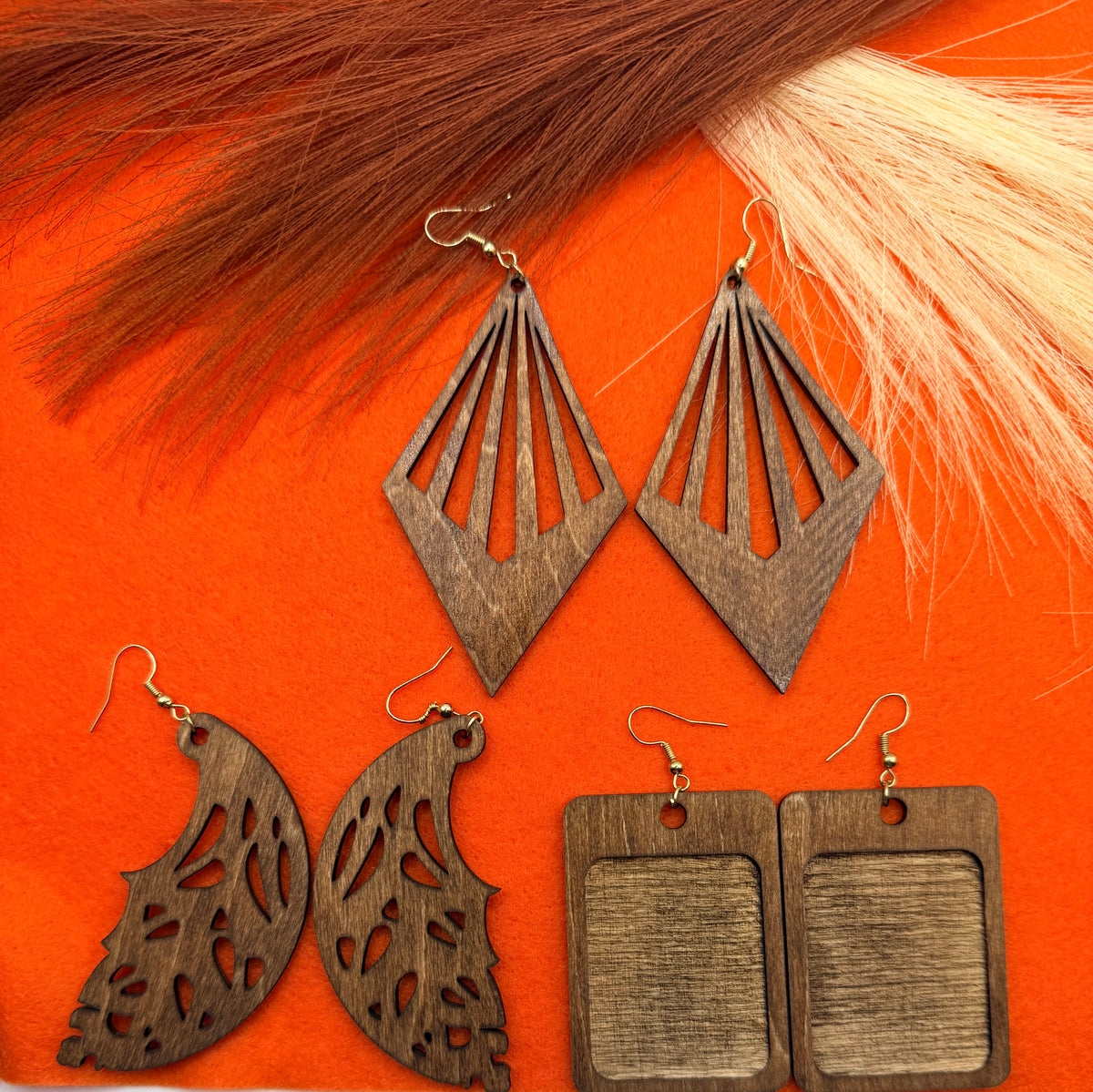 Modern Boho Geometric Wooden Statement Earrings Collection